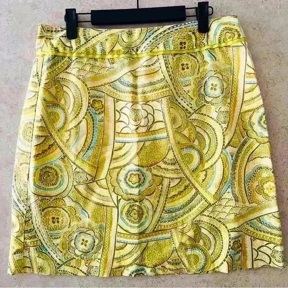 GEOFFREY BEENE 8 WOMENS‎ STRETCH SUMMER SPRING COLORFUL LIGHTWEIGHT MINI  SKIRT